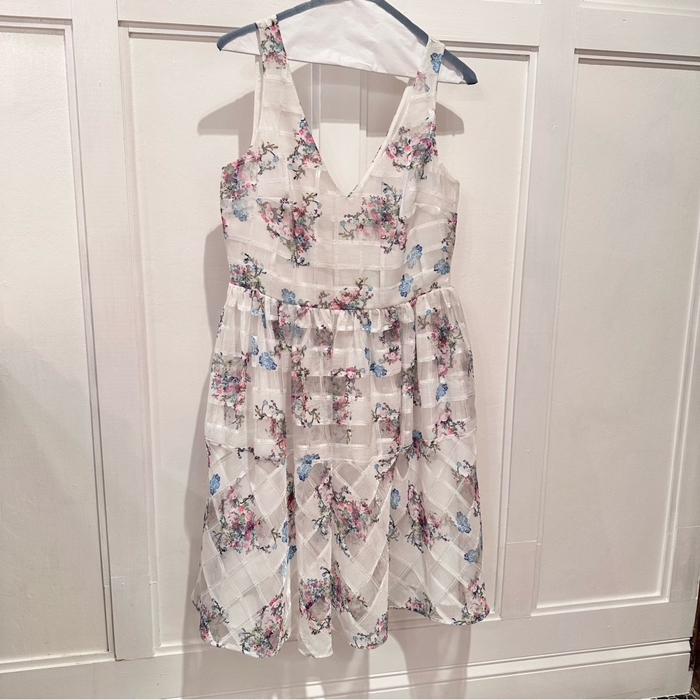 Anthropologie Sz 12 Maeve Lattice Floral Dress